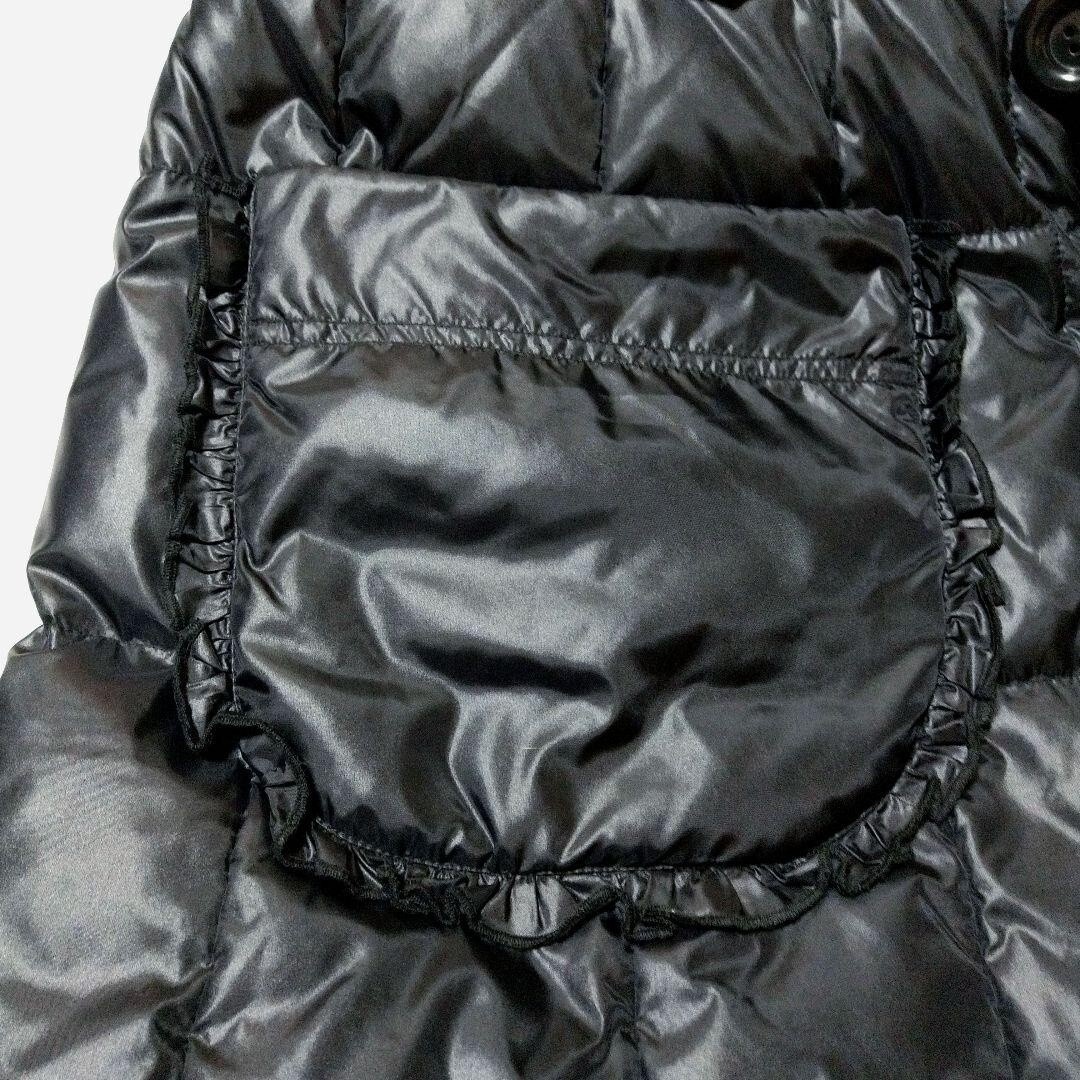 AS KNOW AS アズノウアズ リアルラビットファー襟 フレアスリーブ ロングダウンコート 黒ブラック レディース_画像6