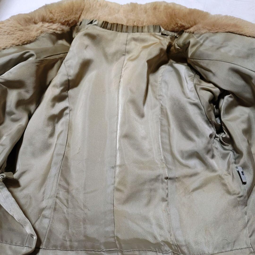 リアルラビットファー ロング毛皮コート ヴィンテージ古着 昭和レトロ レディース_画像6