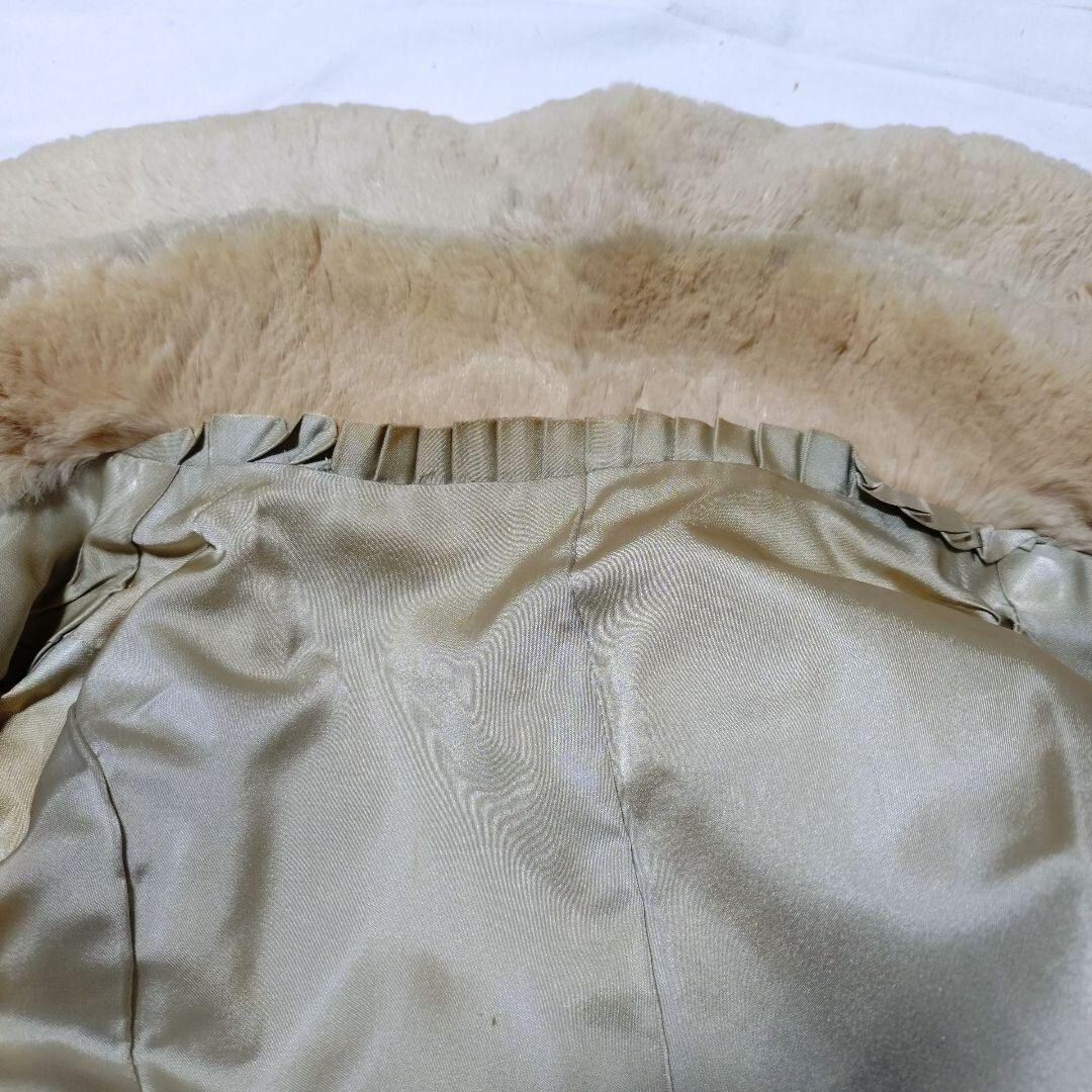 リアルラビットファー ロング毛皮コート ヴィンテージ古着 昭和レトロ レディース_画像7