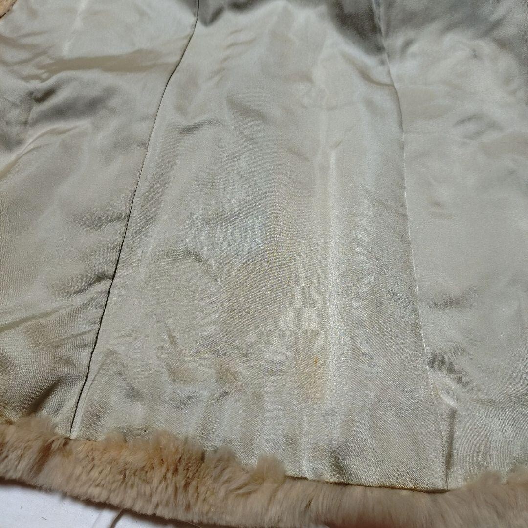 リアルラビットファー ロング毛皮コート ヴィンテージ古着 昭和レトロ レディース_画像8