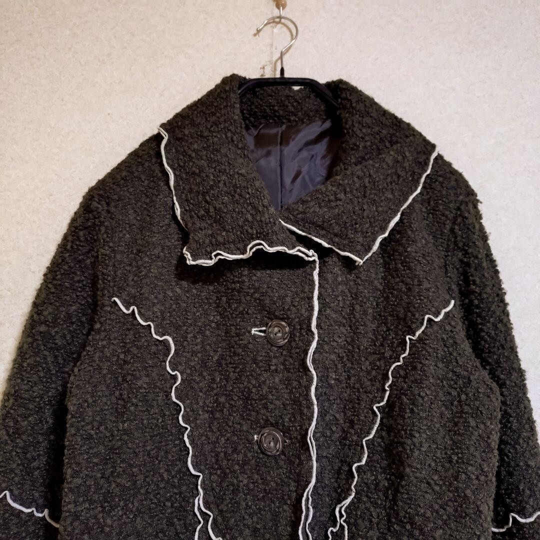 未使用!SOPNIA ソフィア ツイードウールジャケット レディース 茶ブラウン 昭和レトロ_画像2