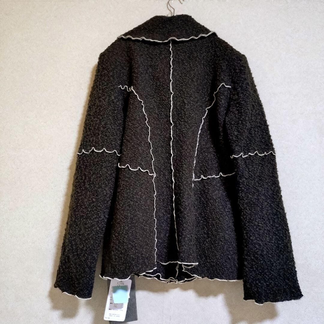 未使用!SOPNIA ソフィア ツイードウールジャケット レディース 茶ブラウン 昭和レトロ_画像3