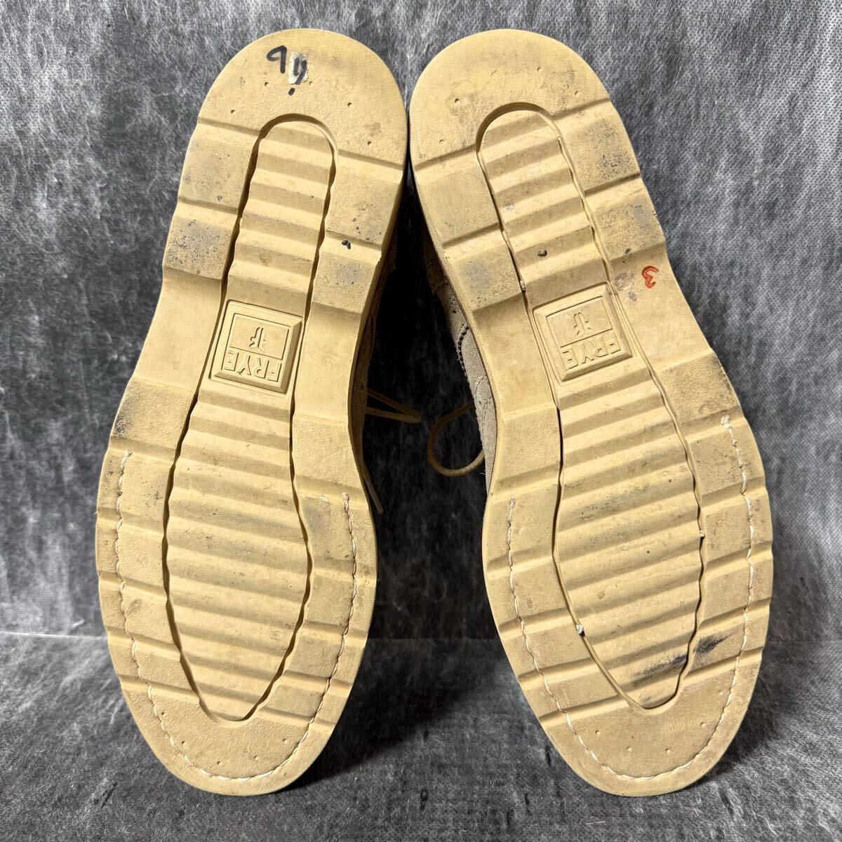 FRYE フライ ウイングチップ カジュアルシューズ ビジネスシューズ スエード レースアップシューズ グレージュ 8 1/2 D 26.5cm相当 ＊EJ_画像6