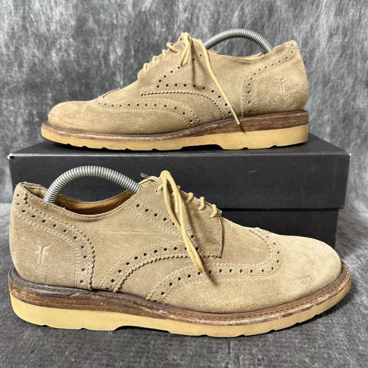 FRYE フライ ウイングチップ カジュアルシューズ ビジネスシューズ スエード レースアップシューズ グレージュ 8 1/2 D 26.5cm相当 ＊EJ_画像8