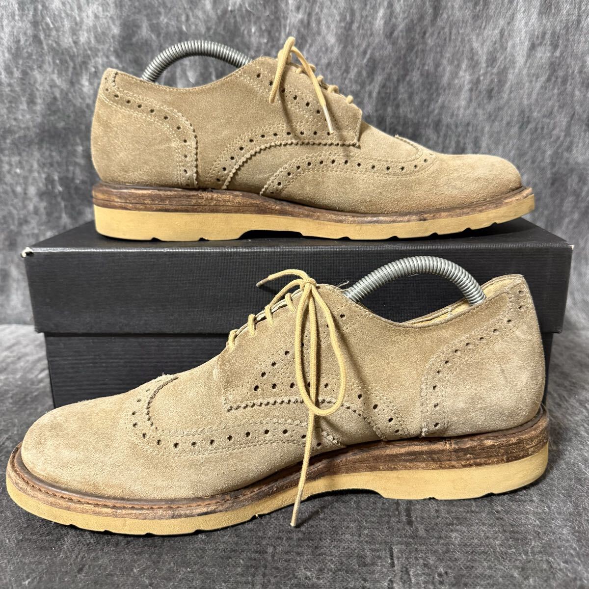 FRYE フライ ウイングチップ カジュアルシューズ ビジネスシューズ スエード レースアップシューズ グレージュ 8 1/2 D 26.5cm相当 ＊EJ_画像9