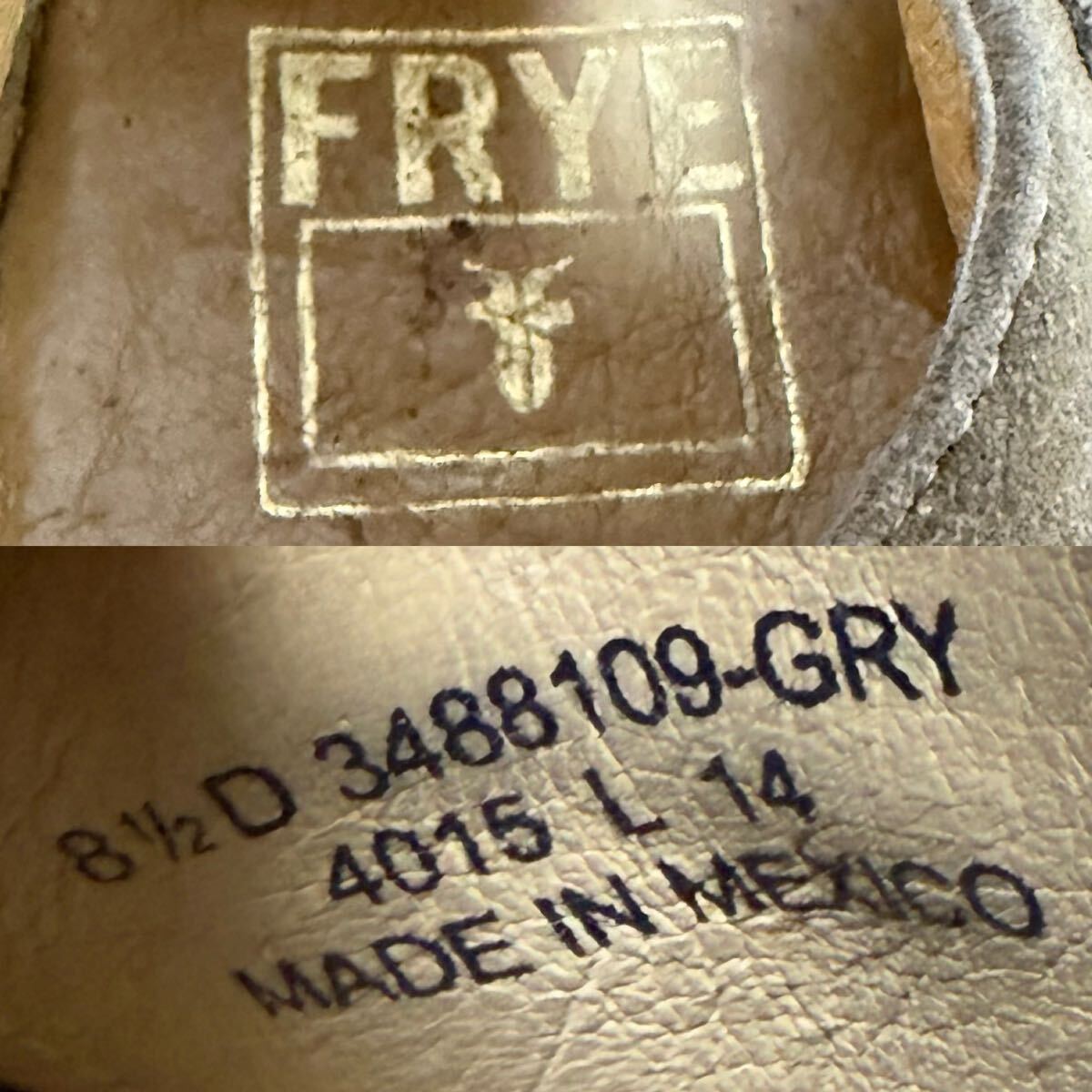 FRYE フライ ウイングチップ カジュアルシューズ ビジネスシューズ スエード レースアップシューズ グレージュ 8 1/2 D 26.5cm相当 ＊EJ_画像10