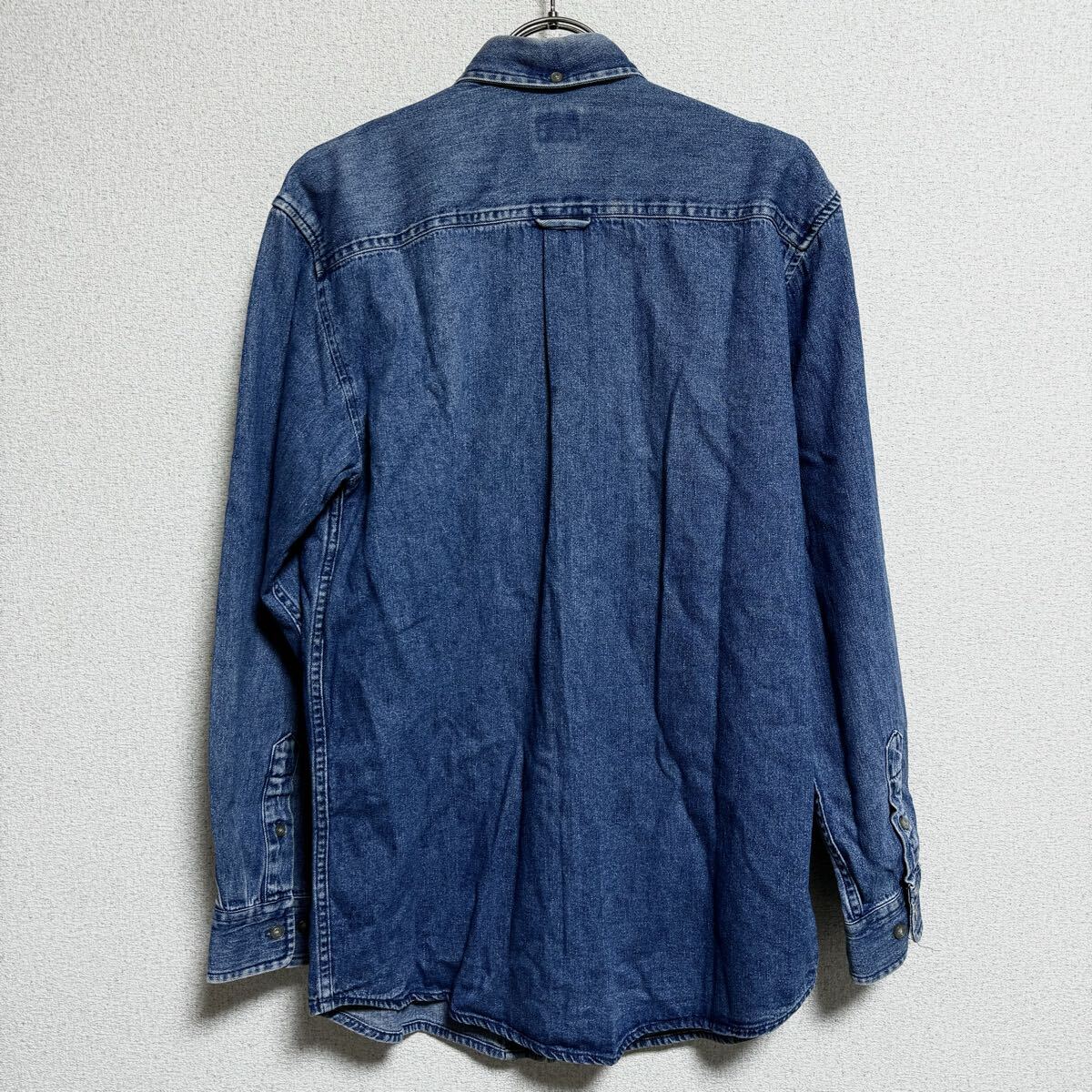 Calvin Klein Jeans カルバンクライン デニムシャツ 長袖シャツ カットソー ボタンダウンシャツ BD ブルー メンズ サイズ S ＊DE_画像4