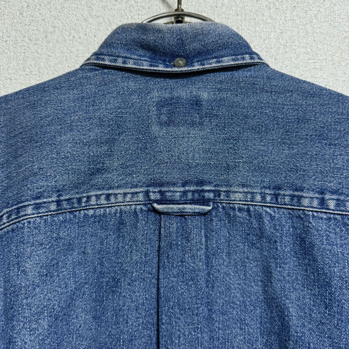 Calvin Klein Jeans カルバンクライン デニムシャツ 長袖シャツ カットソー ボタンダウンシャツ BD ブルー メンズ サイズ S ＊DE_画像6