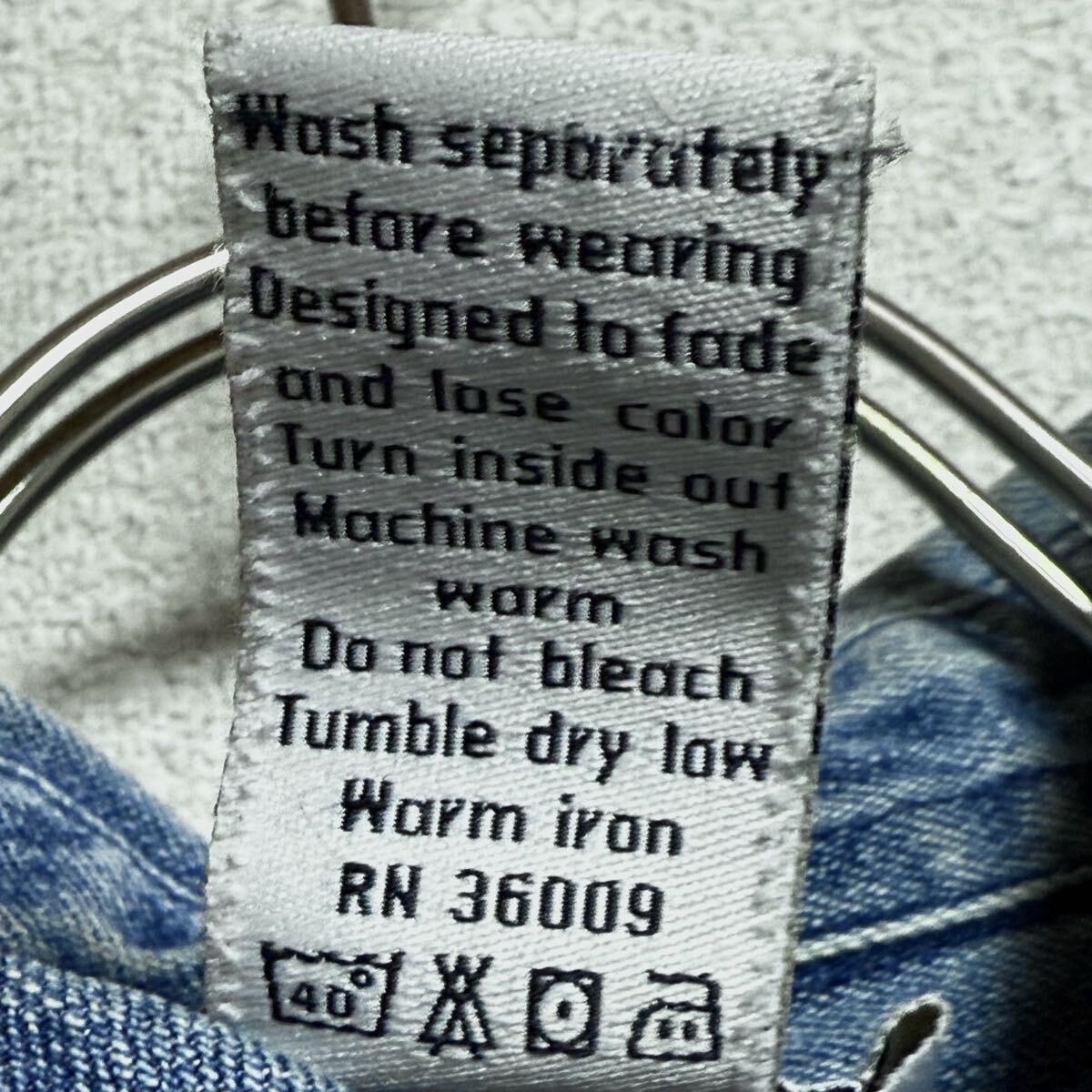 Calvin Klein Jeans カルバンクライン デニムシャツ 長袖シャツ カットソー ボタンダウンシャツ BD ブルー メンズ サイズ S ＊DE_画像10