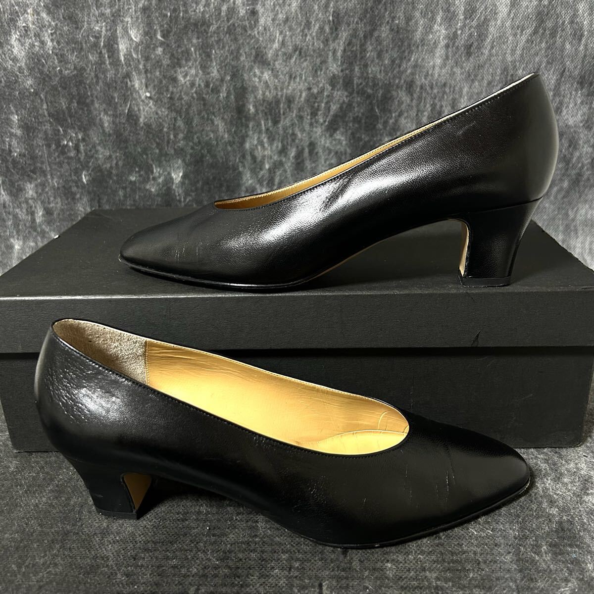 GINZA YOSHINOYA 銀座ヨシノヤ　ヒールパンプス パンプス　レザー　23.5cm ブラック　＊FC_画像7