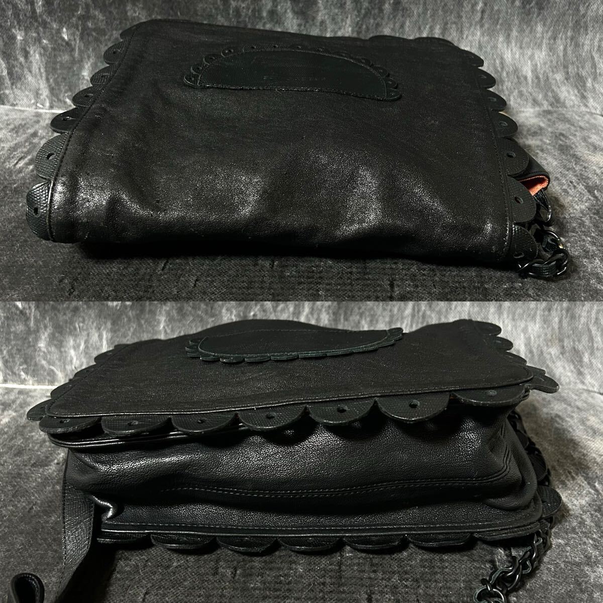 SEE BY CHLOE シーバイクロエ　ショルダーバッグ レザー　チェーン型　ブラック　＊EX_画像4