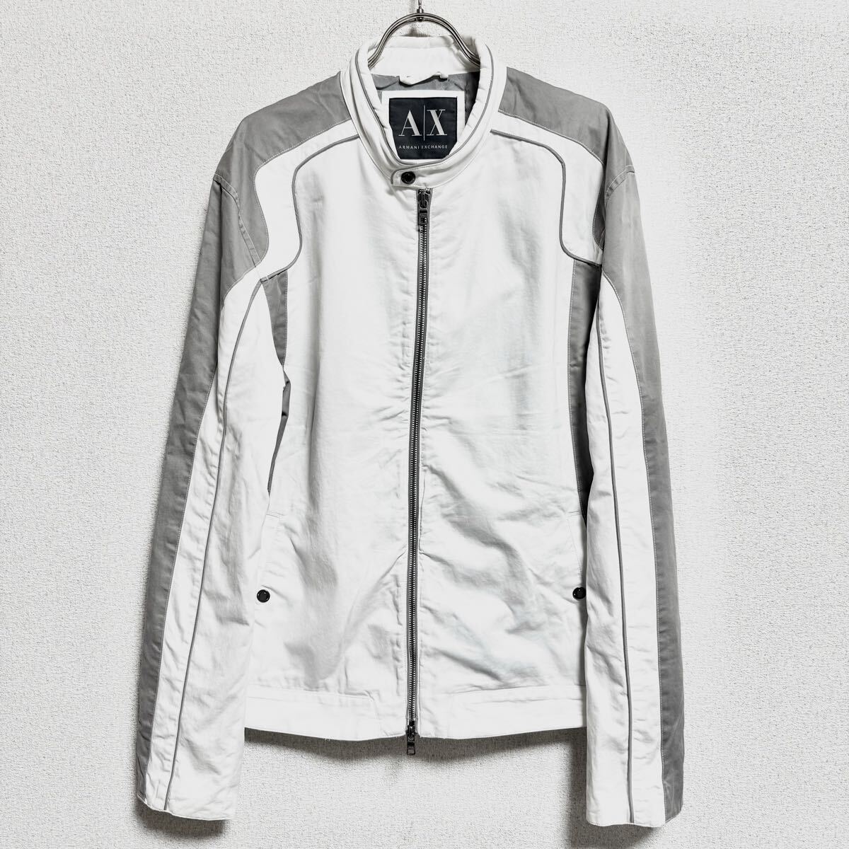 ARMANI EXCHANGE アルマーニエクスチェンジ トラックジャケット コットンジャケット ホワイト メンズ サイズ XL ＊DF_画像1