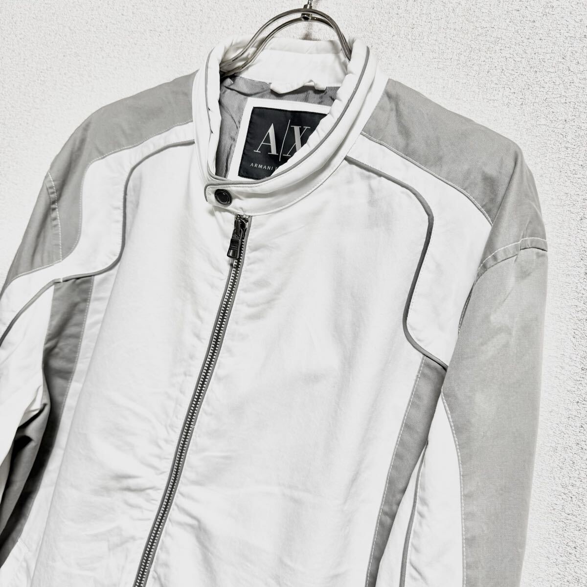 ARMANI EXCHANGE アルマーニエクスチェンジ トラックジャケット コットンジャケット ホワイト メンズ サイズ XL ＊DF_画像2