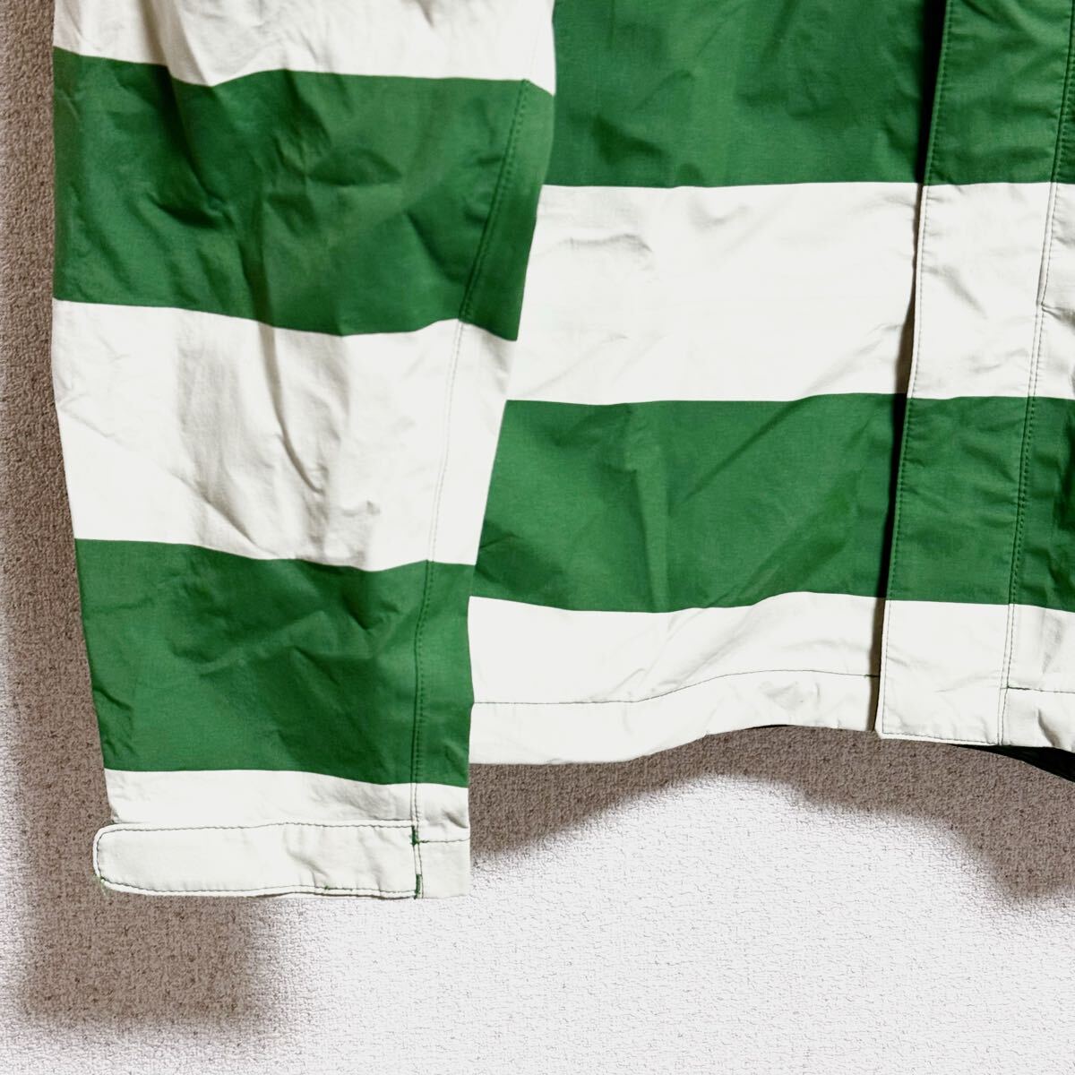 HELLY HANSEN ヘリーハンセン マウンテンパーカー ナイロンパーカー ジャケット ボーダー グリーン系 メンズ サイズ M相当 ＊DF_画像7
