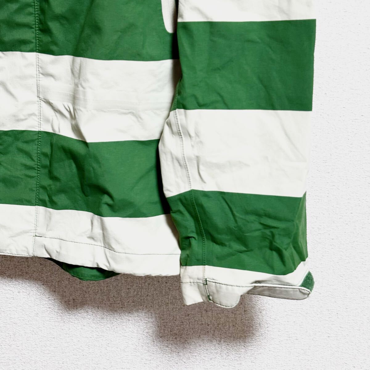 HELLY HANSEN ヘリーハンセン マウンテンパーカー ナイロンパーカー ジャケット ボーダー グリーン系 メンズ サイズ M相当 ＊DF_画像8