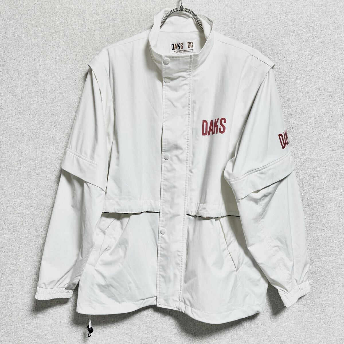 DAKS GOLF ダックスゴルフ ウインドブレーカー スポーツジャケット ゴルフウェア ジップアップ ホワイト メンズ サイズ L ＊DH_画像1