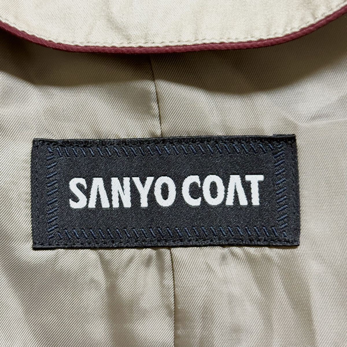 SANYO COAT サンヨーコート 山陽商会 ステンカラーコート トレンチコート ロングコート ベージュ メンズ サイズ M ＊DI_画像9