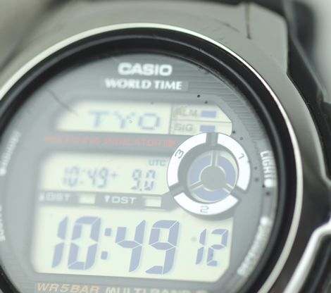 ★1円スタート 売り切り★稼働品★CASIO/カシオ★ウェーブセプター ワールドタイム★メンズ 電波時計★ブラック/黒★WV-M60★ABランク★_画像7