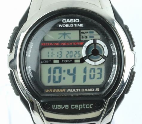 ★1円スタート 売り切り★稼働品★CASIO/カシオ★ウェーブセプター ワールドタイム★メンズ 電波時計★ブラック/黒★WV-M60★ABランク★_画像2
