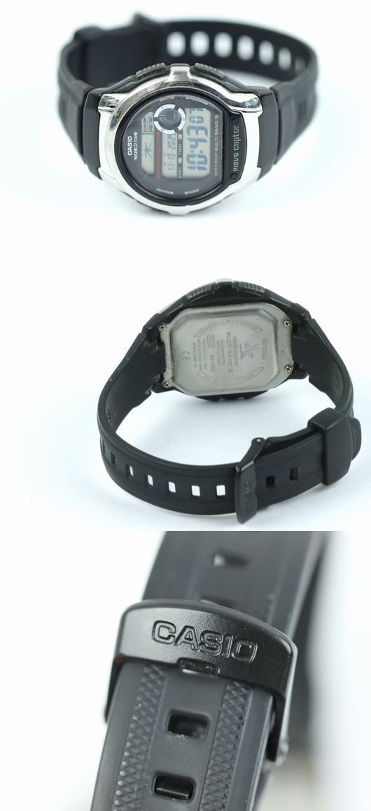 ★1円スタート 売り切り★稼働品★CASIO/カシオ★ウェーブセプター ワールドタイム★メンズ 電波時計★ブラック/黒★WV-M60★ABランク★_画像4