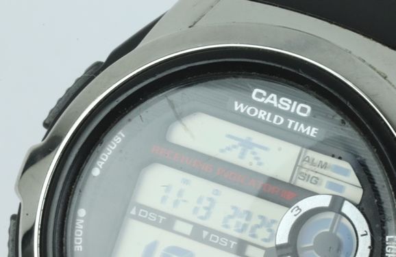 ★1円スタート 売り切り★稼働品★CASIO/カシオ★ウェーブセプター ワールドタイム★メンズ 電波時計★ブラック/黒★WV-M60★ABランク★_画像6