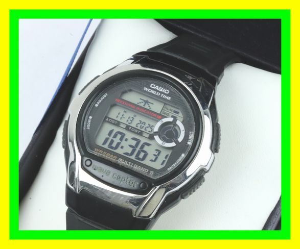 ★1円スタート 売り切り★稼働品★CASIO/カシオ★ウェーブセプター ワールドタイム★メンズ 電波時計★ブラック/黒★WV-M60★ABランク★_画像1