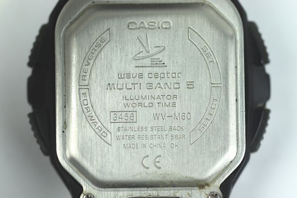 ★1円スタート 売り切り★稼働品★CASIO/カシオ★ウェーブセプター ワールドタイム★メンズ 電波時計★ブラック/黒★WV-M60★ABランク★_画像5