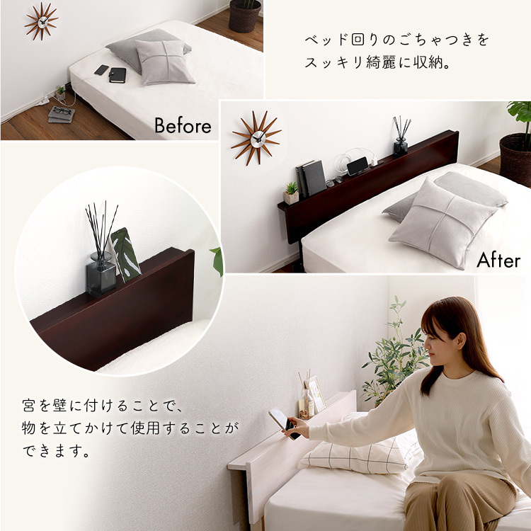 【宮単品】パイン材高さ2段階調整脚付きすのこベッド用(シングル) HP-02S-WHW ホワイトウォッシュ_画像6