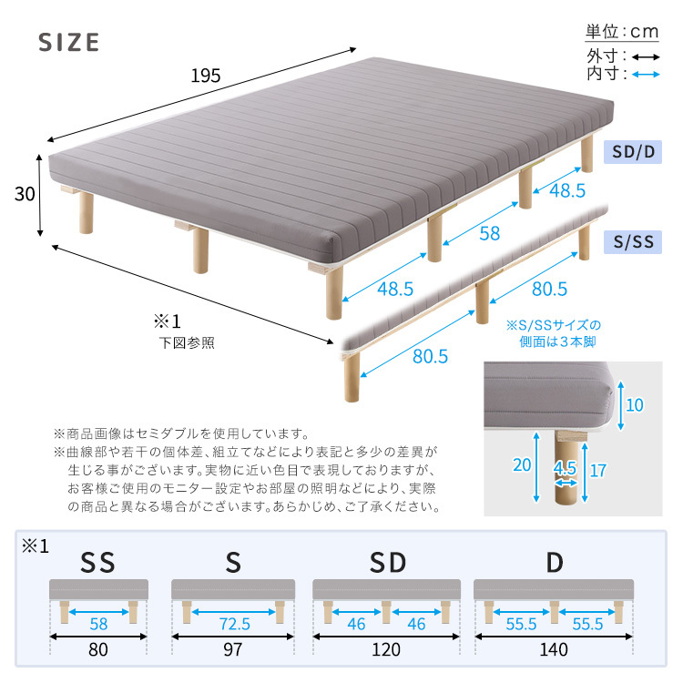 脚付きウレタンロールマットレス【SPINNAM-スピンナム-】 シングルサイズ ERM-03S-WH ホワイト_画像3