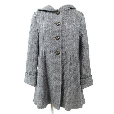  свободный zfre-zFREE'S PHRASE серый с капюшоном пальто M