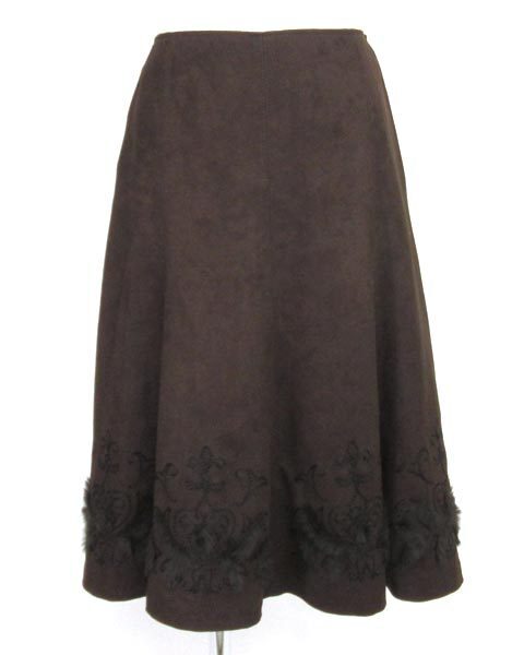  Fragile FRAGILE подпалина чай поддельный замша юбка 36