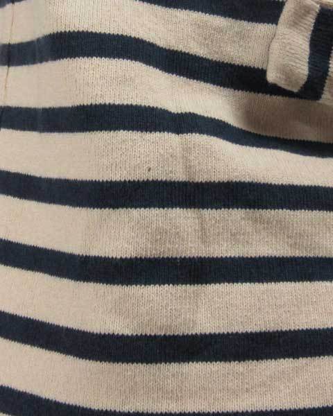 ka on Kaon бежевый темно-синий окантовка короткий рукав лента tops cut and sewn S