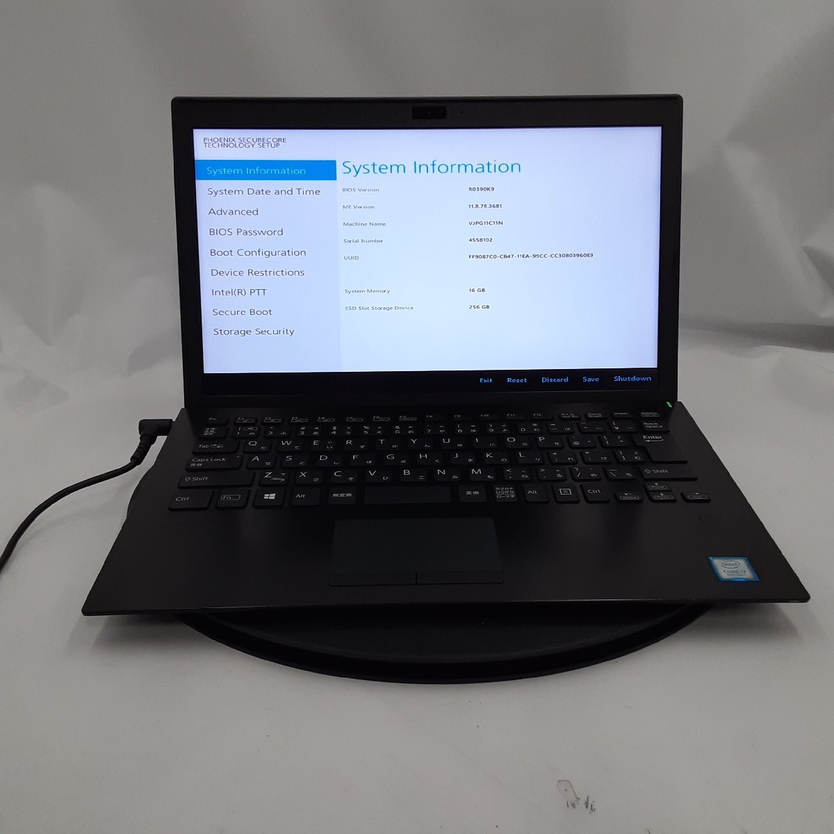 ★ジャンク★VAIO VAIO Pro PG VJPG11C11N [Core i7 8550U 16GB SSD 256GB 13.3インチ] 中古 ノートパソコン_画像3