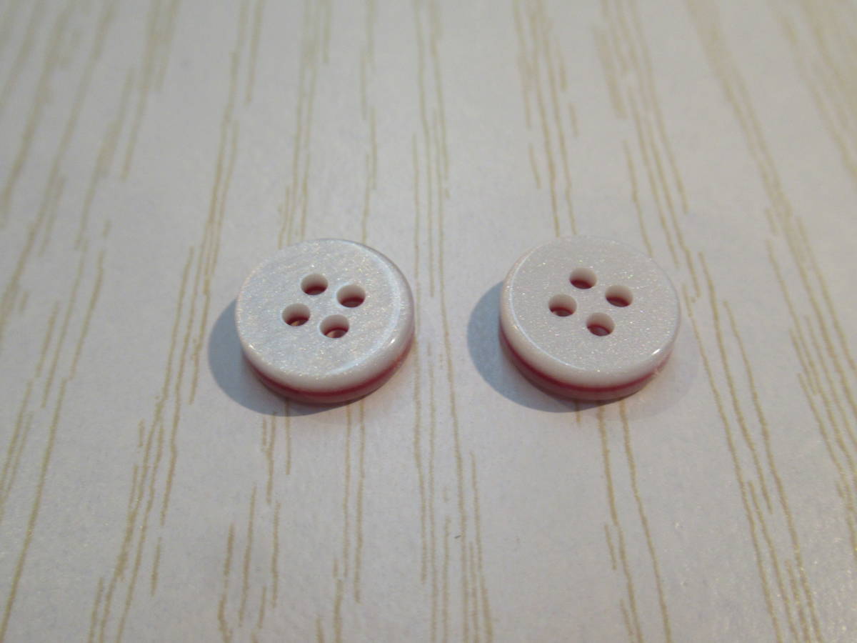 手芸 和洋裁用釦 ボタン カラフルボタン(9mm10個入り)シロxレッド bhdv8-29_画像3