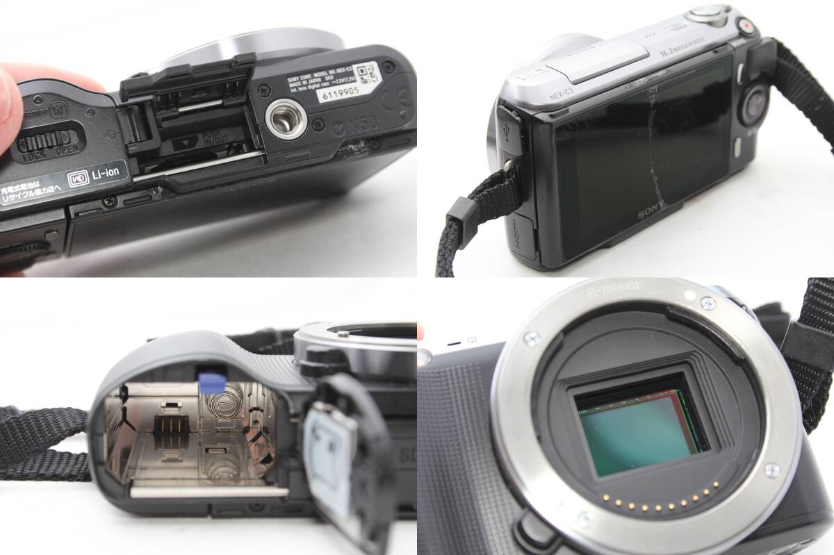 *[ рабочее состояние подтверждено 0 начинающий . рекомендация ] SONY NEX-C3 ( черный ) * E18-55mm F3.5-5.6 OSS * аккумулятор 2 шт линзы капот с коробкой 