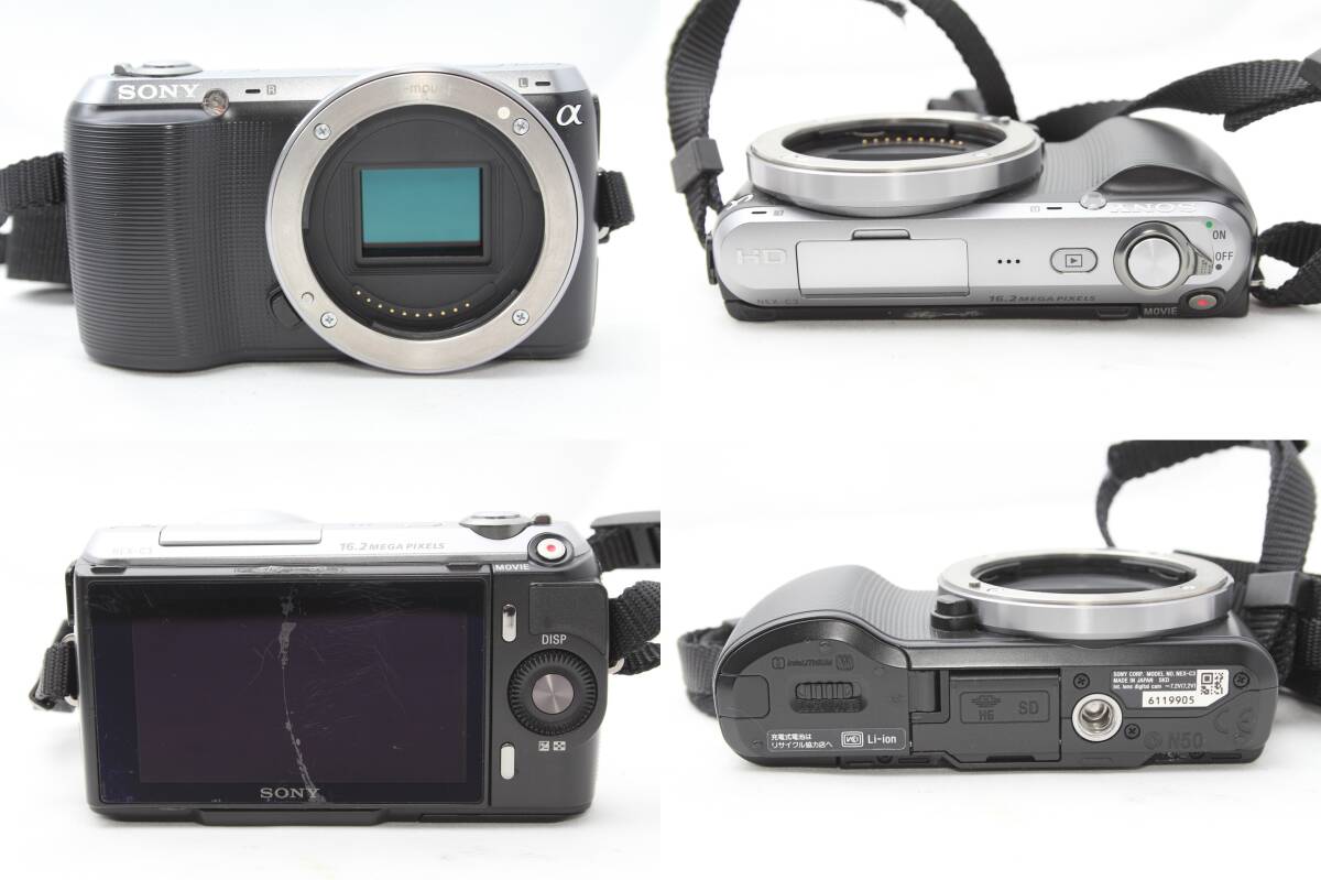 *[ рабочее состояние подтверждено 0 начинающий . рекомендация ] SONY NEX-C3 ( черный ) * E18-55mm F3.5-5.6 OSS * аккумулятор 2 шт линзы капот с коробкой 