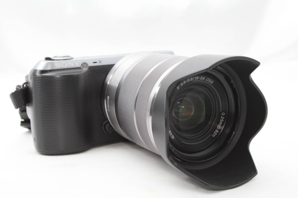 *[ рабочее состояние подтверждено 0 начинающий . рекомендация ] SONY NEX-C3 ( черный ) * E18-55mm F3.5-5.6 OSS * аккумулятор 2 шт линзы капот с коробкой 