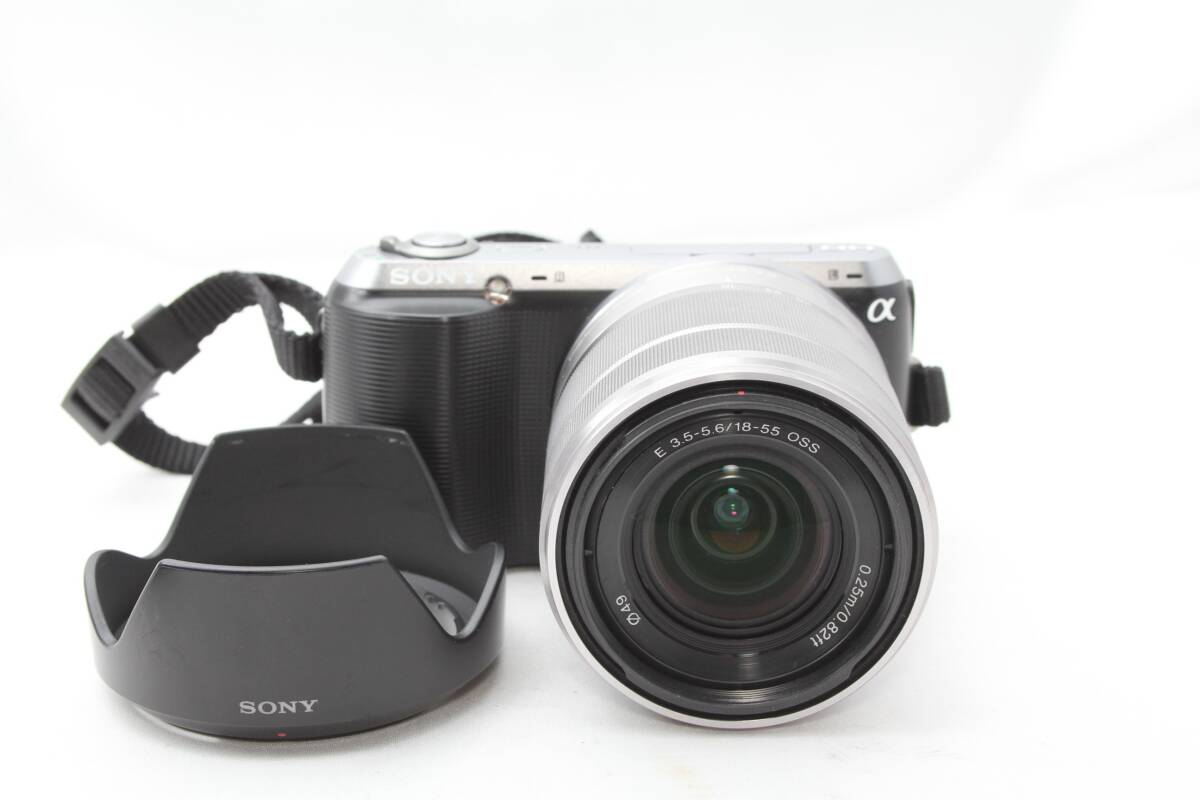 *[ рабочее состояние подтверждено 0 начинающий . рекомендация ] SONY NEX-C3 ( черный ) * E18-55mm F3.5-5.6 OSS * аккумулятор 2 шт линзы капот с коробкой 