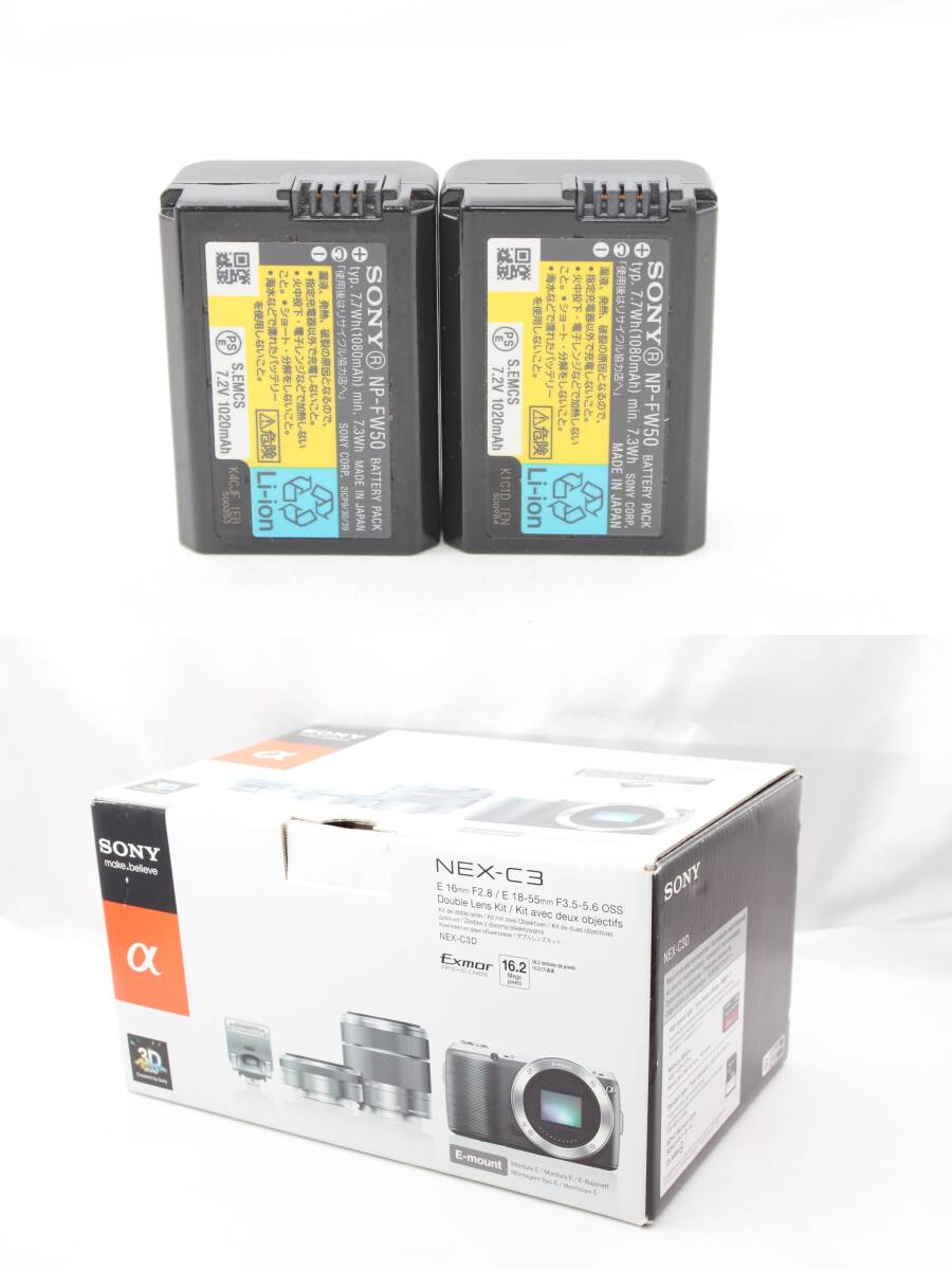 *[ рабочее состояние подтверждено 0 начинающий . рекомендация ] SONY NEX-C3 ( черный ) * E18-55mm F3.5-5.6 OSS * аккумулятор 2 шт линзы капот с коробкой 