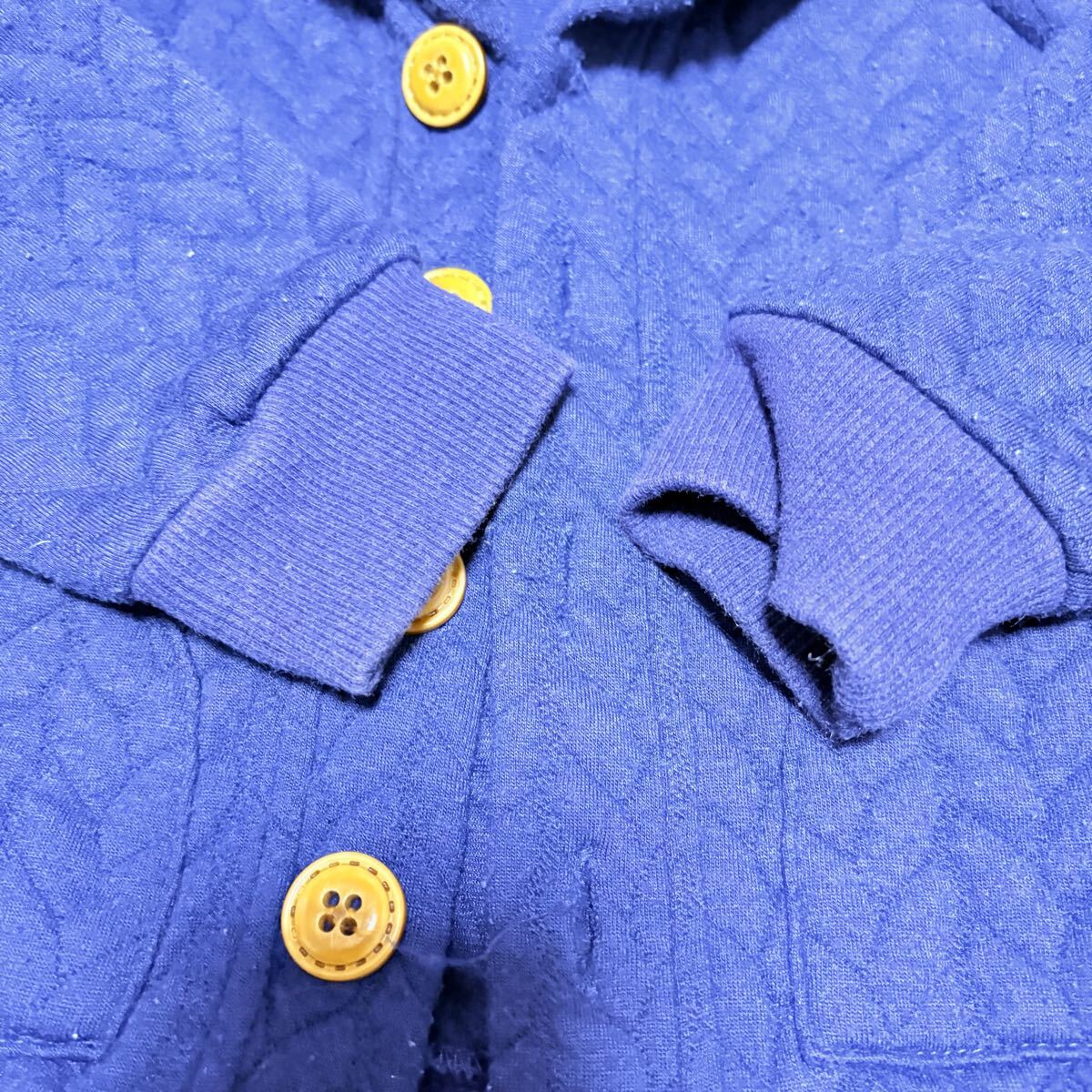 Moujonjon ネイビー キルティングアウター 90 キッズ 男の子 子供服 子ども ブルゾン ジャケット _画像2