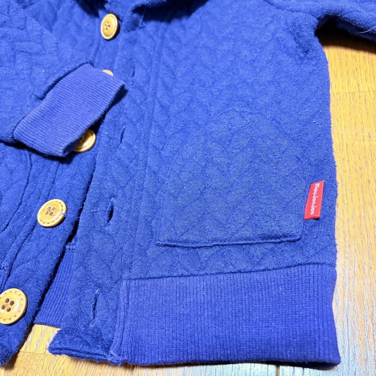 Moujonjon ネイビー キルティングアウター 90 キッズ 男の子 子供服 子ども ブルゾン ジャケット _画像3