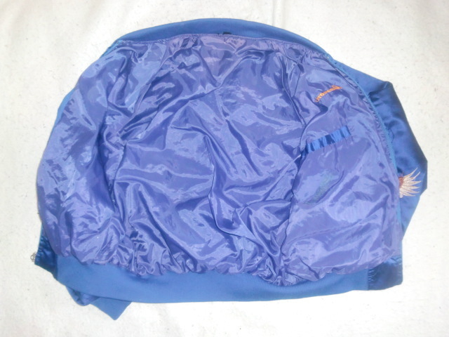 ★`80-`90s カスタムメイド総刺繍スカジャン M ブルー FAR EAST TOUR U.S.MARINES JAPAN 総刺繍スカジャン _画像10