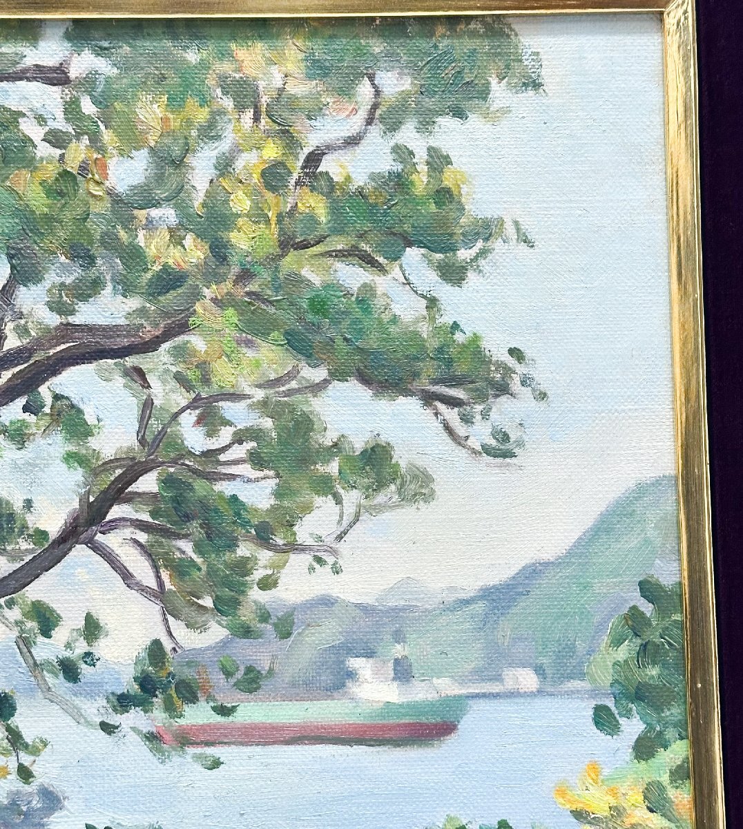 1円~真作 大津鎮雄「長崎風景」油彩 F8号 日展参与 一水会運営委員 師:安井曽太郎_画像5