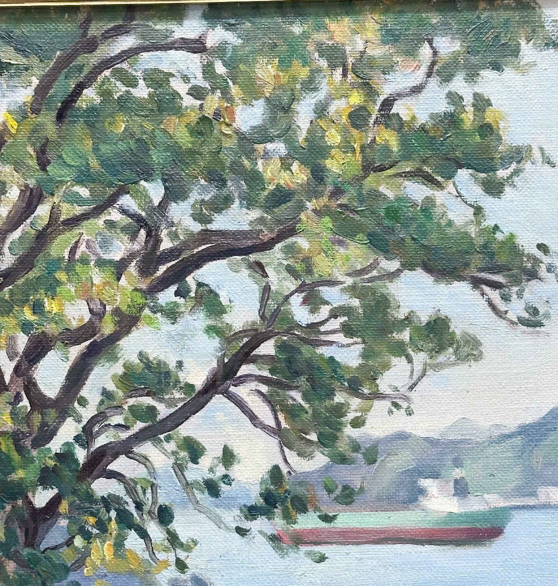 1円~真作 大津鎮雄「長崎風景」油彩 F8号 日展参与 一水会運営委員 師:安井曽太郎_画像4