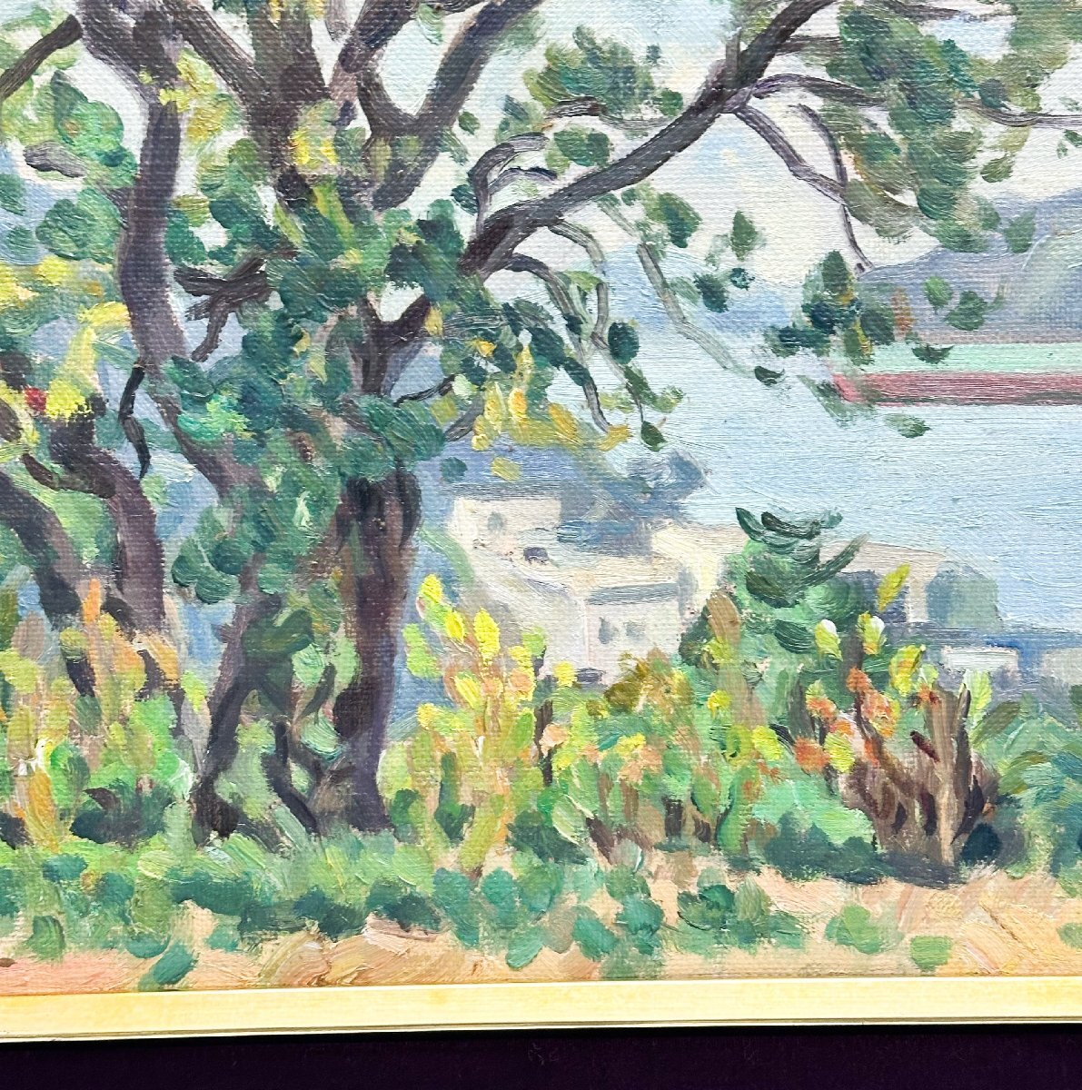 1円~真作 大津鎮雄「長崎風景」油彩 F8号 日展参与 一水会運営委員 師:安井曽太郎_画像7