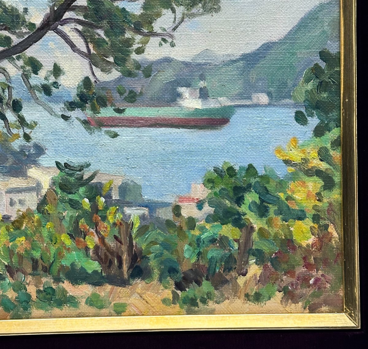 1円~真作 大津鎮雄「長崎風景」油彩 F8号 日展参与 一水会運営委員 師:安井曽太郎_画像8