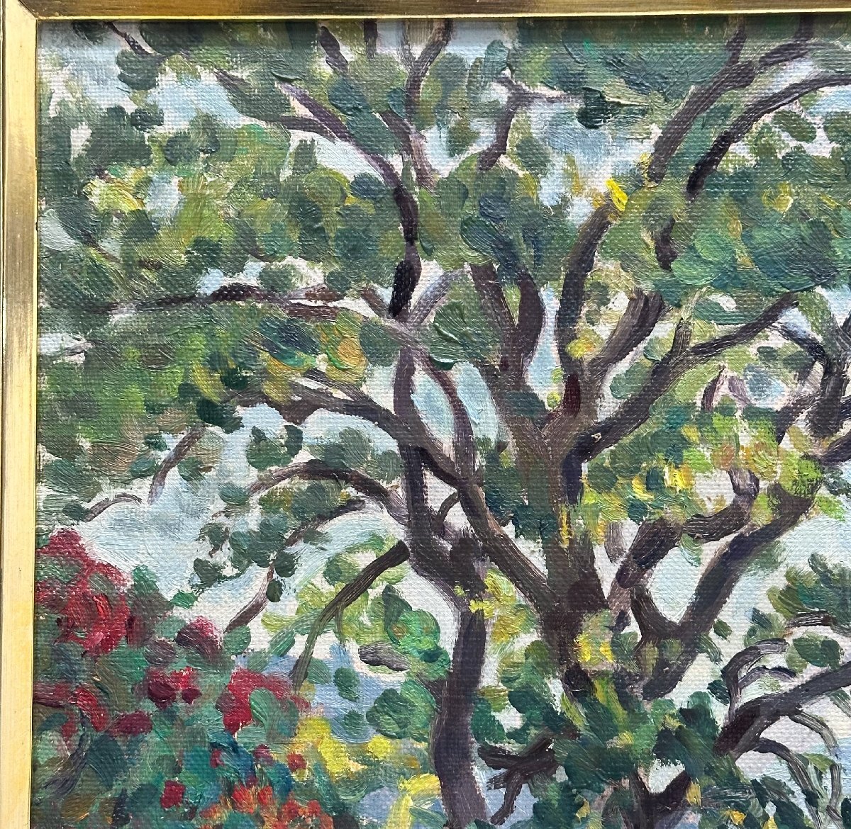 1円~真作 大津鎮雄「長崎風景」油彩 F8号 日展参与 一水会運営委員 師:安井曽太郎_画像3