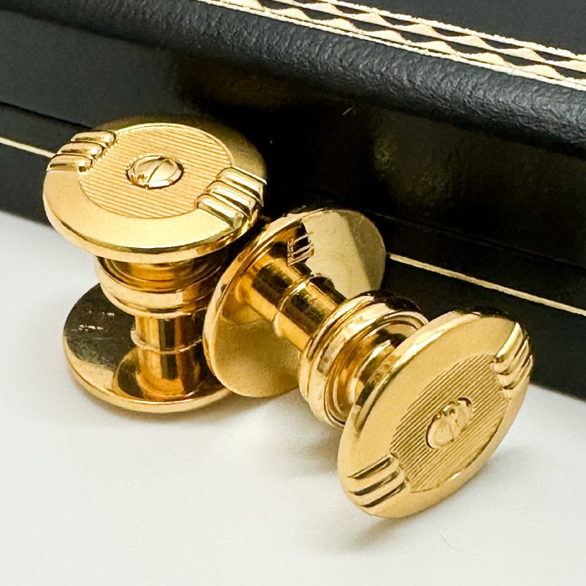 dunhill ダンヒル カフス カフリンクス ゴールド dロゴ ケース付_画像1