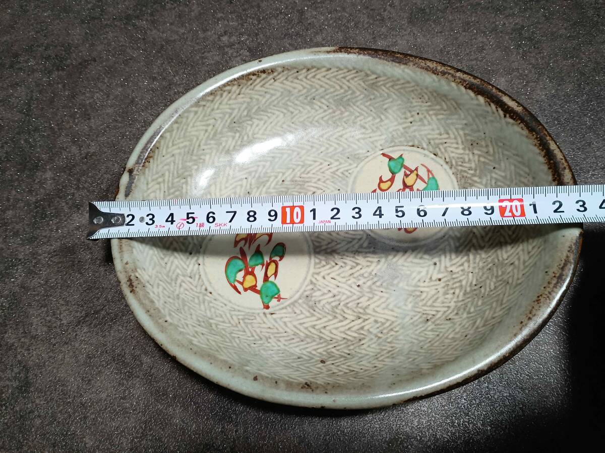 не использовался редкий прекрасный товар человек страна "Остров сокровищ" холм . три Mashiko ... красный .. цветок документ эллипс тарелка вместе коробка * рекламная закладка есть