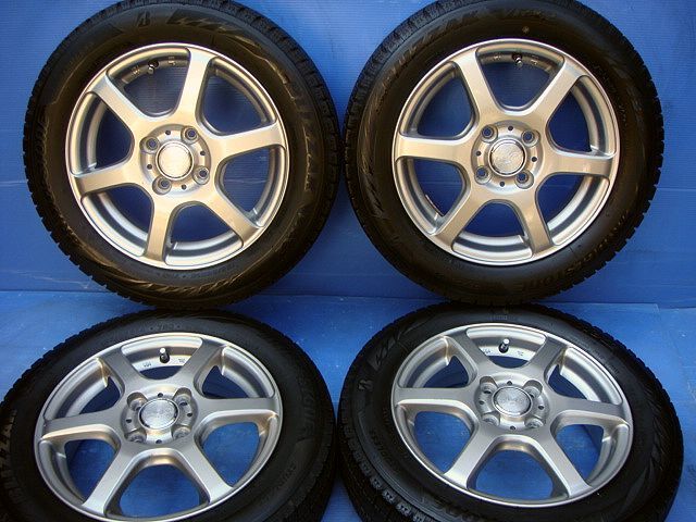 軽用 アルミ&22年製 155/65R14ブリヂストン・ブリザックVRX2 中古4本SET4.5J+45 N-BOX・N-ワゴン/タント・ムーブ/スペーシア_画像1